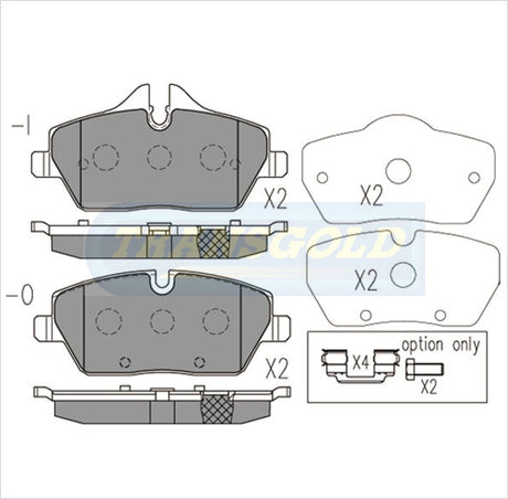 Brake Pads Front Fits BMW 116-118 Series, Mini Cooper TG1782 - Transgold | Universal Auto Spares