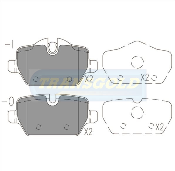 Brake Pads Rear Fits BMW 1-3 Series TG1783N - Transgold | Universal Auto Spares