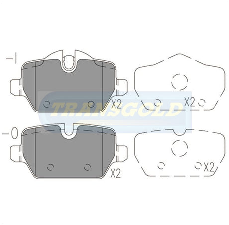 Brake Pads Rear Fits BMW 1-3 Series TG1783N - Transgold | Universal Auto Spares