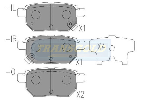 Brake Pads Rear Fits Ford, Toyota Corolla 1.6,1.8G/E 4D 08-Now, ZRE152 05/07-Now, Yaris TG1786N - Transgold | Universal Auto Spares