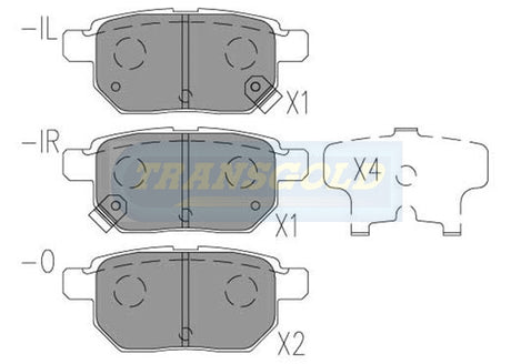 Brake Pads Rear Fits Ford, Toyota Corolla 1.6,1.8G/E 4D 08-Now, ZRE152 05/07-Now, Yaris TG1786N - Transgold | Universal Auto Spares