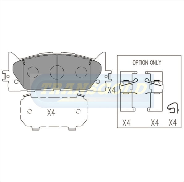 Brake Pads Front Fits Toyta Camry 2.4L 2007-On TG1800 - Transgold | Universal Auto Spares