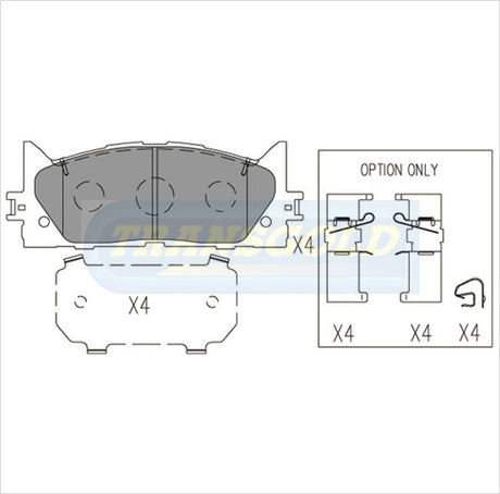 Brake Pads Front Fits Toyta Camry 2.4L 2007-On TG1800 - Transgold | Universal Auto Spares