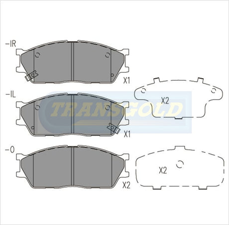Brake Pads Front Fits Kia Rio 1.4L,1.5L 2002-05 TG1805 - Transgold | Universal Auto Spares
