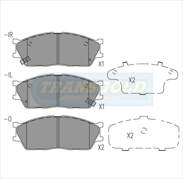 Brake Pads Front Fits Kia Rio 1.4L,1.5L 2002-05 TG1805 - Transgold | Universal Auto Spares