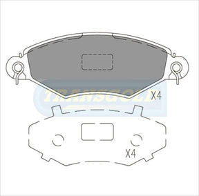 Brake Pads Front Fits Peugeot 206 Seriesall Exc.2.0,2.0Gt 98-00, Renault Kangoo 1.8fwd 04-Now TG1806N - Transgold | Universal Auto Spares