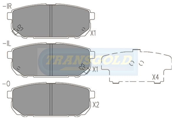 Brake Pads Rear Fits Kia Sorrento 2.5, 3.3 05-Now TG1816N - Transgold | Universal Auto Spares