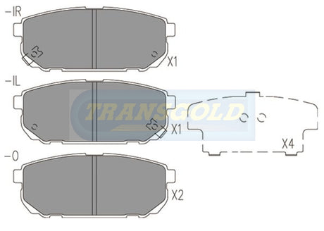 Brake Pads Rear Fits Kia Sorrento 2.5, 3.3 05-Now TG1816N - Transgold | Universal Auto Spares