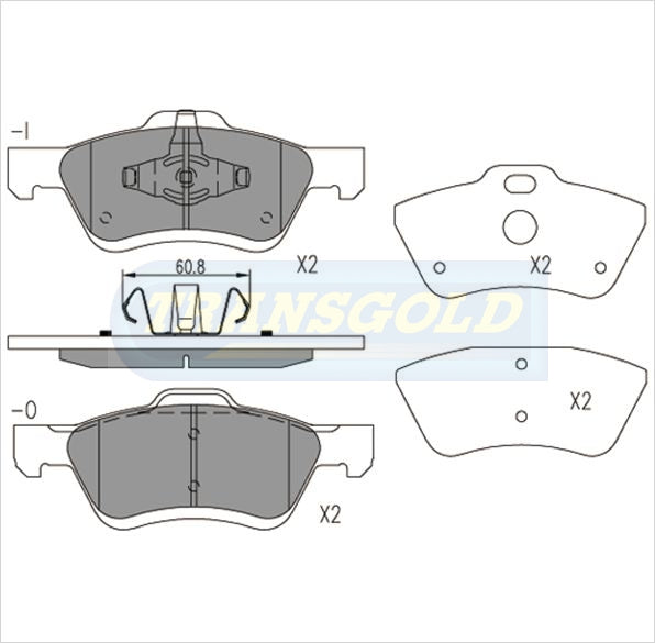 Brake Pads Front Fits Ford Escape 07-on 4D Wagon 3.0l, Mazda Tribute 06/07-On Wagon 4X4 3.0L TG1821N - Transgold | Universal Auto Spares