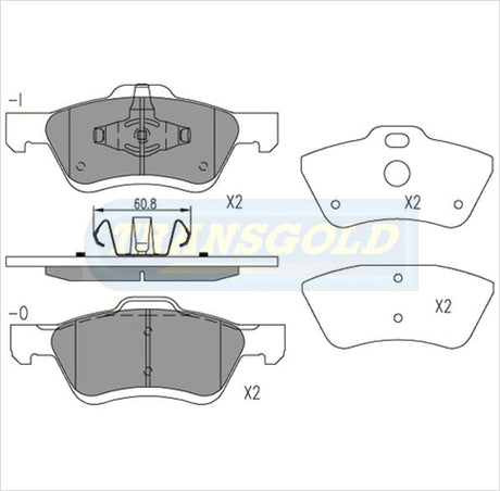 Brake Pads Front Fits Ford Escape 07-on 4D Wagon 3.0l, Mazda Tribute 06/07-On Wagon 4X4 3.0L TG1821N - Transgold | Universal Auto Spares