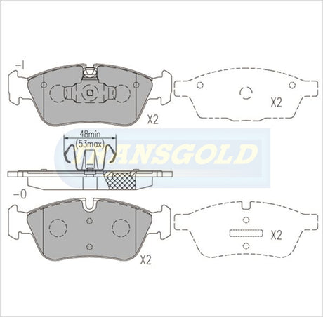 Brake Pads Front Fits BMW 1-3 Series 04-On TG1833N - Transgold | Universal Auto Spares