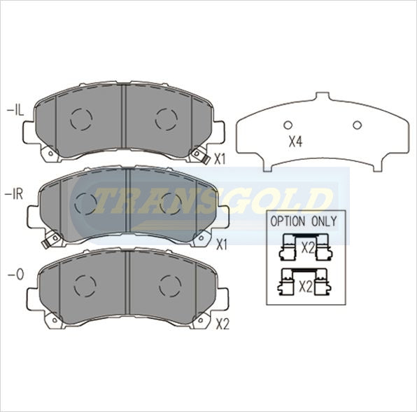 Brake Pads Front Fits Isuzu Dmax, Colorado TG1841N - Transgold | Universal Auto Spares