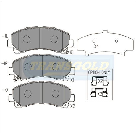 Brake Pads Front Fits Isuzu Dmax, Colorado TG1841N - Transgold | Universal Auto Spares