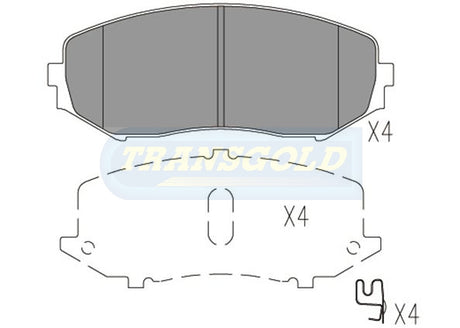 Brake Pads Front Fits Suzuki Grand Vitara 08/05-On 4X4 TG1842N - Transgold | Universal Auto Spares