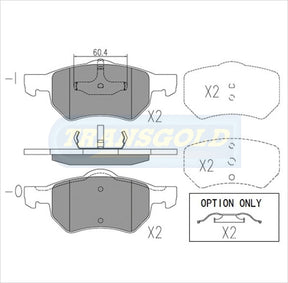 Brake Pads Front Fits Chrysler Voyager 2002 On DB1848 TG1848N - Transgold | Universal Auto Spares