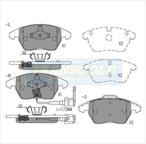 Brake Pads Front Fits Volkswagen Golf V, Jetta, Passat, Caddy, Audi A3 04-On TG1849N - Transgold | Universal Auto Spares