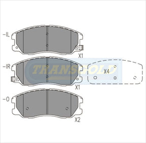 Brake Pads Front Fits Chevrolet Capitva 06-on 2.4,3.2L V6/holden Capitva 06-08 2.7,3.5L 4WD TG1850N - Transgold | Universal Auto Spares