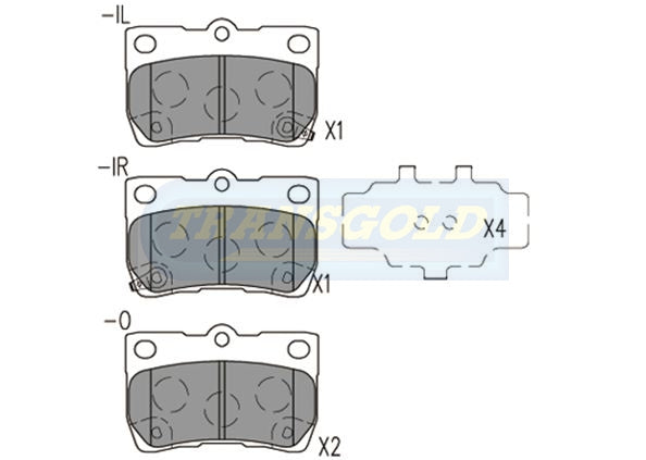 Brake Pads Rear Fits Lexus GS, IS 2005-On TG1845N - Transgold | Universal Auto Spares
