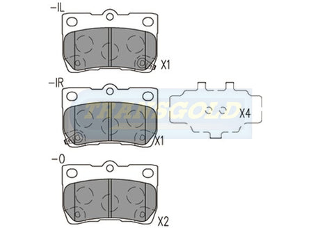 Brake Pads Rear Fits Lexus GS, IS 2005-On TG1845N - Transgold | Universal Auto Spares