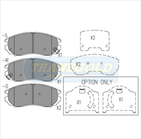 Brake Pads Front Fits Hyundai Tiburon 04-05 TG1863N - Transgold | Universal Auto Spares