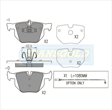 Brake Pads Rear Fits BMW 3 Series (E90,E91,E92) 05- Now TG1864N - Transgold | Universal Auto Spares