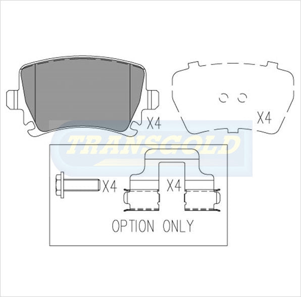 Brake Pads Rear Fits Volkswagen Golf V, Jetta, Passat, Caddy, Audi A3 04-On TG1865N - Transgold | Universal Auto Spares
