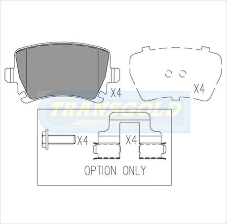 Brake Pads Rear Fits Volkswagen Golf V, Jetta, Passat, Caddy, Audi A3 04-On TG1865N - Transgold | Universal Auto Spares
