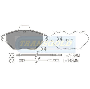 Brake Pads Front Fits Citroen, Xantia, Peugeot 605 TG1922N - Transgold | Universal Auto Spares