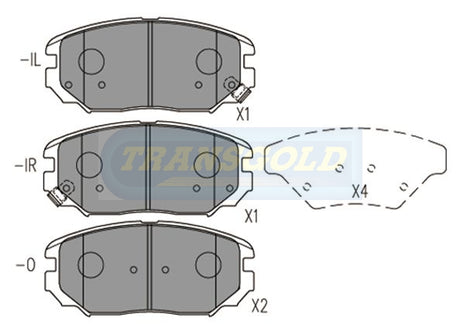 Brake Pads Front Fits Hyundai Azera 06-11 3.8L, Grandeur 2/06- 3.8L/11- 3.3L V6, Tucson 07, Sonata TG1924N - Transgold | Universal Auto Spares