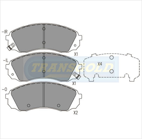 Brake Pads Front Fits Kia Carinval,Grand Carinval 2.7 05-08, Hyundai Iload 2.4,2.5D 08-now TG1940N - Transgold | Universal Auto Spares
