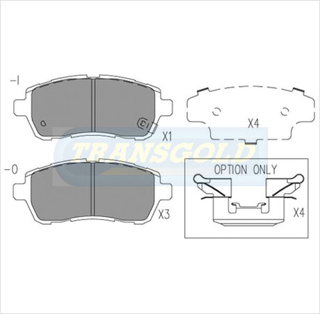 Brake Pads Front Fits Daihatsu Sirion 08-Now, Ford Fiesta 01/09-09/10, Mazda 2 07-Now Hatch TG1941N - Transgold | Universal Auto Spares