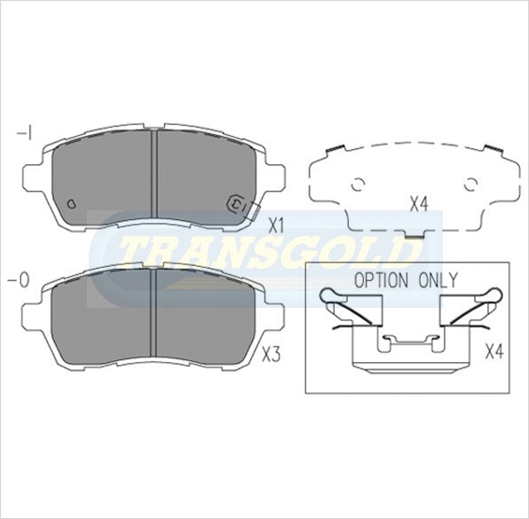 Brake Pads Front Fits Daihatsu Sirion 08-Now, Ford Fiesta 01/09-09/10, Mazda 2 07-Now Hatch TG1941N - Transgold | Universal Auto Spares