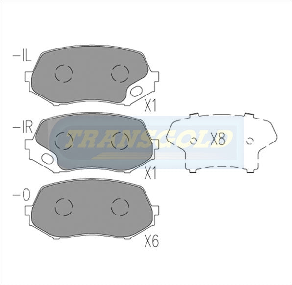 Brake Pads Front Fits Mitsubishi Canter FE7&FE8 05-Now TG1945N - Transgold | Universal Auto Spares