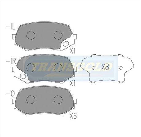 Brake Pads Front Fits Mitsubishi Canter FE7&FE8 05-Now TG1945N - Transgold | Universal Auto Spares