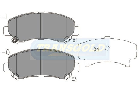 Brake Pads Front Fits Nissan Daulis 2.0 AWD Wagon 10/07-Now, X-trail T31 07-08 TG1946N - Transgold | Universal Auto Spares