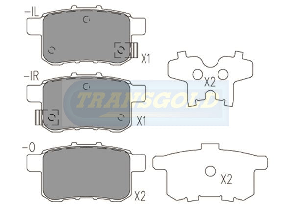 Brake Pads Front Fits Honda Accord 08-On 3.4L, 2.4L TG1953N - Transgold | Universal Auto Spares