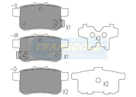 Brake Pads Front Fits Honda Accord 08-On 3.4L, 2.4L TG1953N - Transgold | Universal Auto Spares