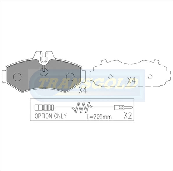 Brake Pads Rear Fits Mercedes G Series 90-Now, Sprinter 95-06, Volkswagen LT 03-Now TG1961N - Transgold | Universal Auto Spares