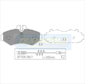 Brake Pads Rear Fits Mercedes G Series 90-Now, Sprinter 95-06, Volkswagen LT 03-Now TG1961N - Transgold | Universal Auto Spares
