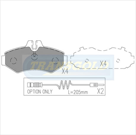 Brake Pads Rear Fits Mercedes G Series 90-Now, Sprinter 95-06, Volkswagen LT 03-Now TG1961N - Transgold | Universal Auto Spares