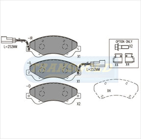 Brake Pads Front Fits Ford Transit 2.2 FWD JAN 06-Now TG1967N - Transgold | Universal Auto Spares