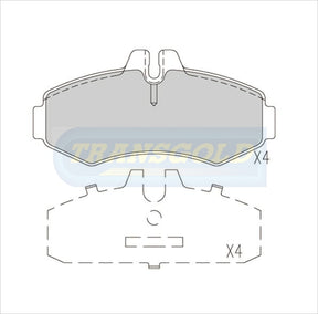 Brake Pads Front Fits Mercedes Vito 100 Series 96-03 (Bosch) TG1986 - Transgold | Universal Auto Spares