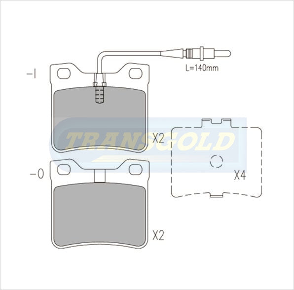 Brake Pads Rear Fits Peugeot 605 Series 89-99 607 Series 01-05, Mercedes Benz Vito 96-03 TG1988N - Transgold | Universal Auto Spares