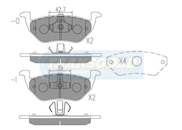 Brake Pads Rear Fits Ford Escape 07-Now 3L, Mazda Tribute 07/07-Now 3L TG1996N - Transgold | Universal Auto Spares