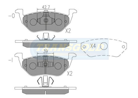 Brake Pads Rear Fits Ford Escape 07-Now 3L, Mazda Tribute 07/07-Now 3L TG1996N - Transgold | Universal Auto Spares