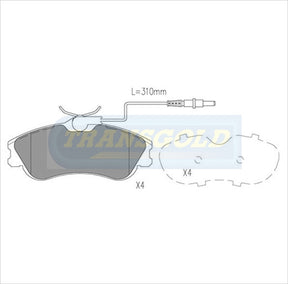 Brake Pads Front Fits Citroen Xsara, Peugot 306-97-02 TG2015N - Transgold | Universal Auto Spares