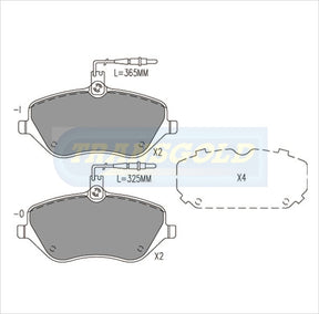 Brake Pads Front Fits Citroen C6 05-on,c5 08-on, Peugeot 607 05-now,407series 04-now TG2024N - Transgold | Universal Auto Spares