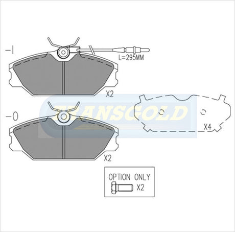 Brake Pads Front Fits Renault 93-03, Laguna, Megane TG2027N - Transgold | Universal Auto Spares