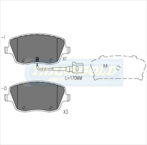 Brake Pads Front Fits Volkswagen Polo 01-08, Skoda Roomster 06- ,Fabia 01- , Seat Ibiza 02-08 TG2032N - Transgold | Universal Auto Spares