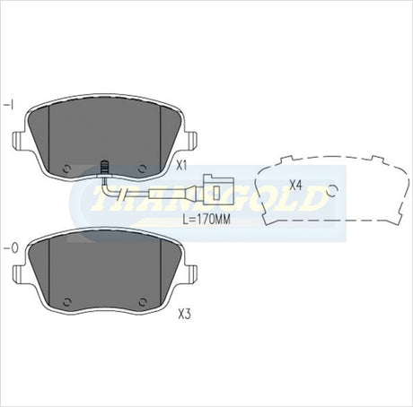 Brake Pads Front Fits Volkswagen Polo 01-08, Skoda Roomster 06- ,Fabia 01- , Seat Ibiza 02-08 TG2032N - Transgold | Universal Auto Spares